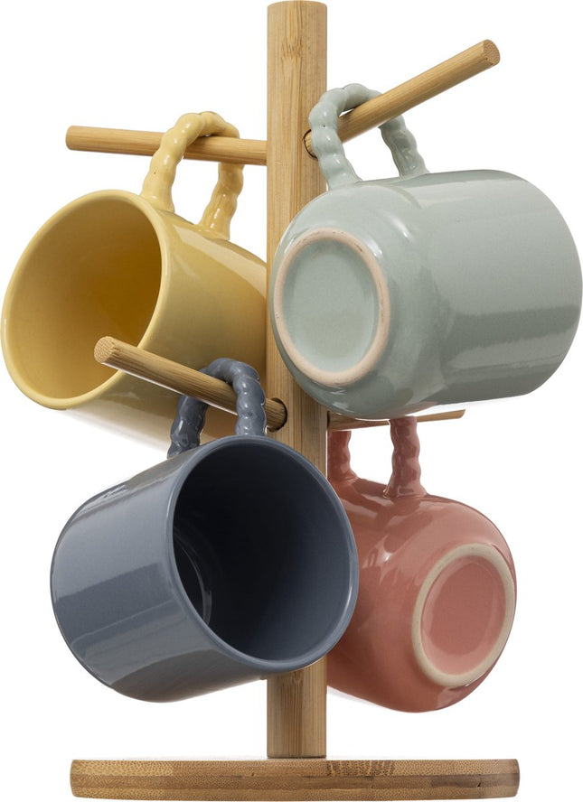 Secret de Gourmet Emma étagère avec 4 mugs 21cl - Multicolore