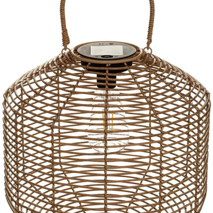 Atmosphera Lanterne solaire de jardin - naturelle - rotin synthétique - 30 x 30 cm - extérieur - lumière LED