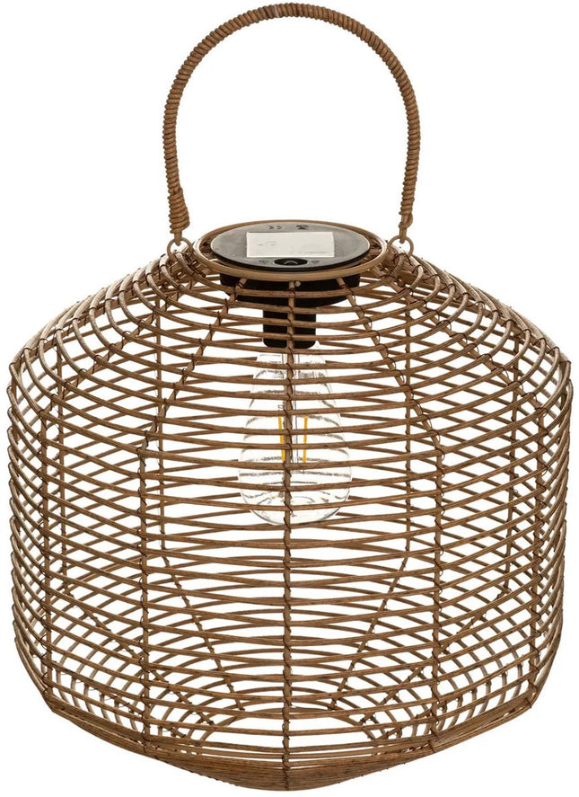 Atmosphera Lanterne solaire de jardin - naturelle - rotin synthétique - 30 x 30 cm - extérieur - lumière LED