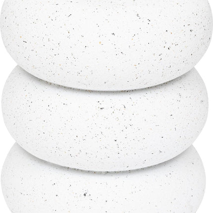 Table basse Atmosphera Stonento Totem en magnésie blanche - Ø35xH43cm - Blanc