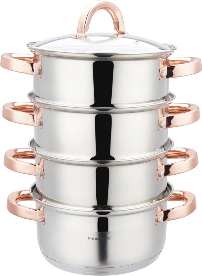 Klausberg 7727 - cuiseur vapeur - 5 pièces - 18 cm - inox - toutes sources de chaleur
