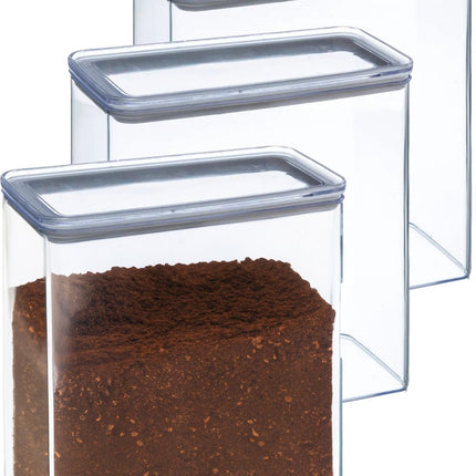 5Five Récipient de conservation - 5x - cuisine/nourriture - plastique - 3000 ml - couvercle hermétique - transparent - 20 x 10 x 20 cm