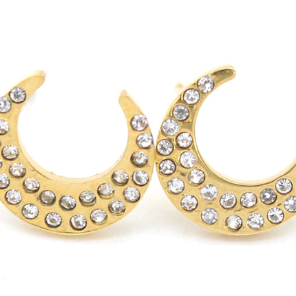 Boucles d'oreilles Moon avec cristaux