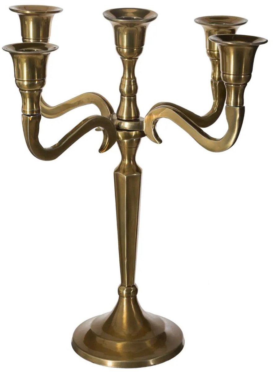 Atmosphera Kerzenleuchter Barock – mit 5 Armen – Metall – Tafelkerzen – gold – 22 x 28 cm