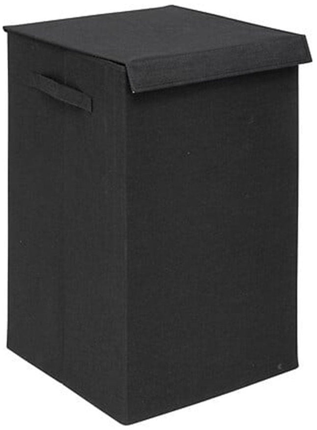 5Five Eureka panier à linge trieur - 74 litres - noir - 37 x 37 x 60 cm - MDF/Tissu polyester - avec couvercle