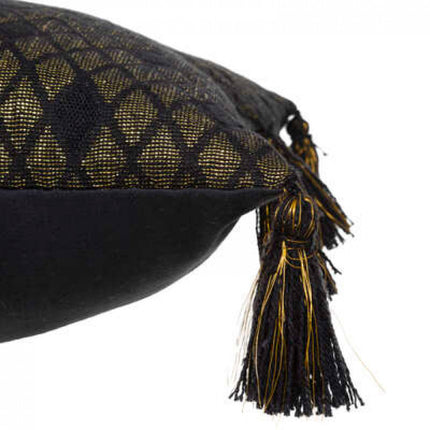 Housse de coussin noir/or brillant 40 x 40 cm