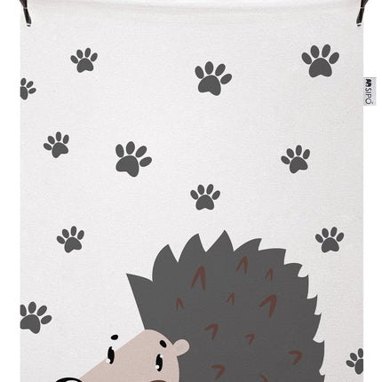 Panier de rangement hérisson - Boîte de rangement en coton avec cordon de serrage - Panier à linge pour enfants - 43 litres - 35x35x45 cm - Sipo - Panier à vêtements