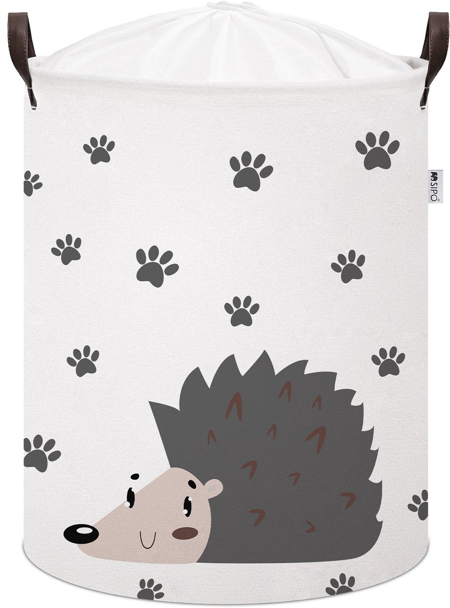 Igel-Spielzeugaufbewahrungskorb - Baumwoll-Aufbewahrungsbox mit Kordelzug - Wäschekorb für Kinder - 43 Liter - 35 x 35 x 45 cm - Sipo - Wäschekorb