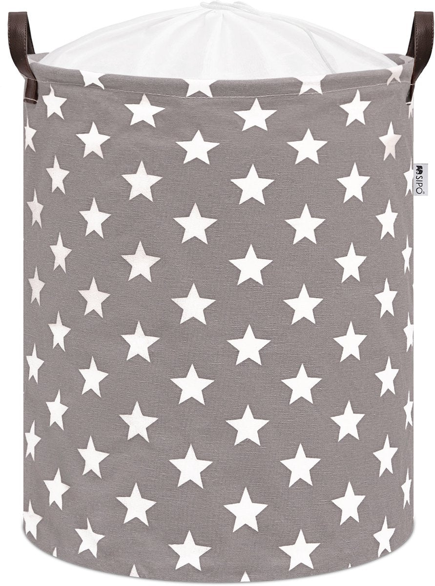 SIPO Toy Storage Basket with Stars – 43 L – Grey