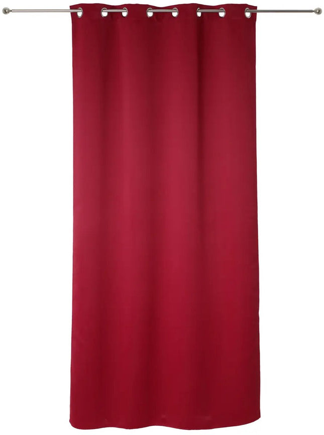 Rideaux occultants Atmosphera - lot de 2 - l.135 x L.240 cm - rouge - plissé - à œillets - prêts à poser
