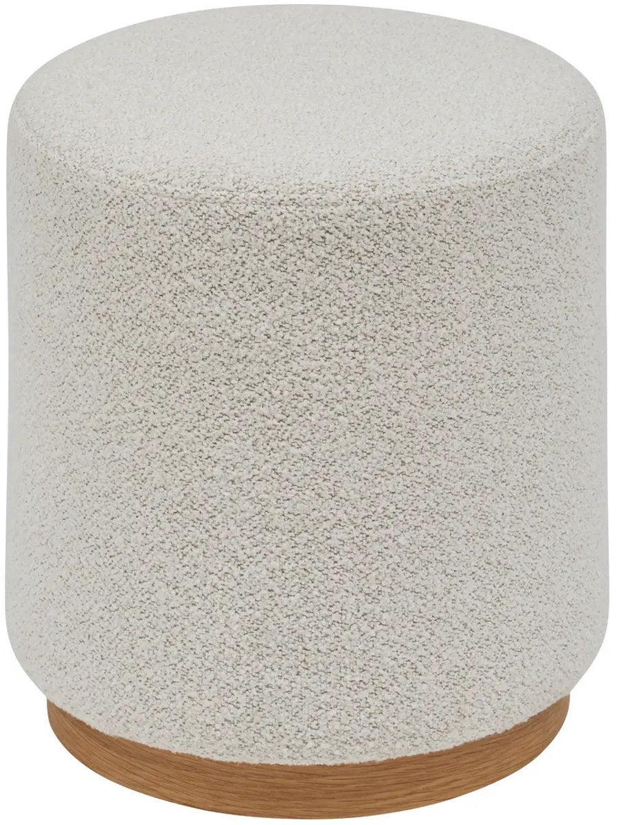 Atmosphera Sitzhocker - Nesky Bouclé - Stoff / Holz - weiß - T41 x H45 cm - zusätzliche Sitzgelegenheiten - Stühle