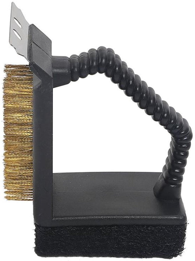 KINGHoff Brosse de Nettoyage de Grille KH-1913 – Kit 3-en-1 (Racloir, Éponge & Brosse) pour un Entretien Efficace du Grill - Brosse Barbecue - Éponge BBQ - Nettoyage Barbecue