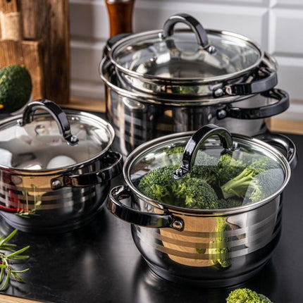 Klausberg 7701 - Batterie de cuisine 8 pièces - casseroles - 16-18-20-24 cm - avec couvercle Graphite
