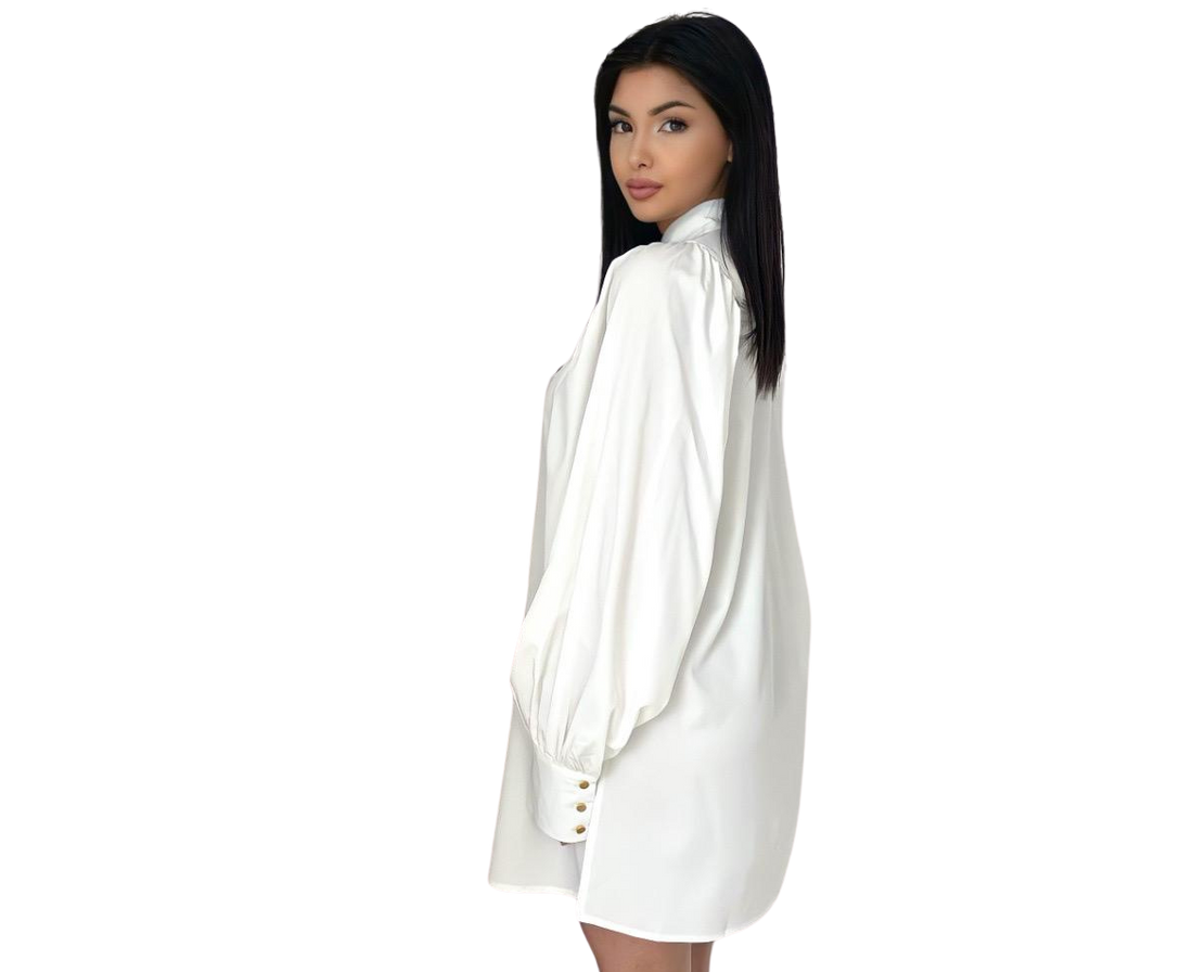 Luna blouse dames – in zwart, wit, beige en olijfgroen, maat S, M en L – foto 10