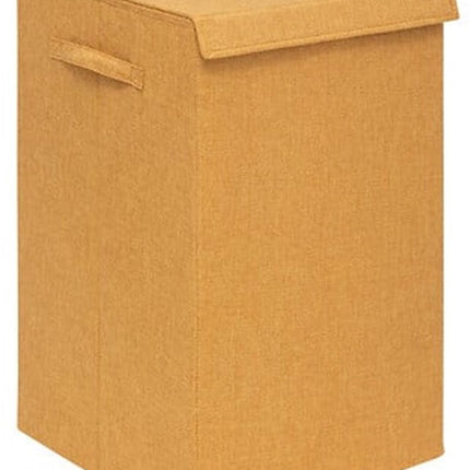 5Five Eureka panier à linge à trier - 74 litres - jaune ocre - 37 x 37 x 60 cm - MDF/Tissu polyester - avec couvercle
