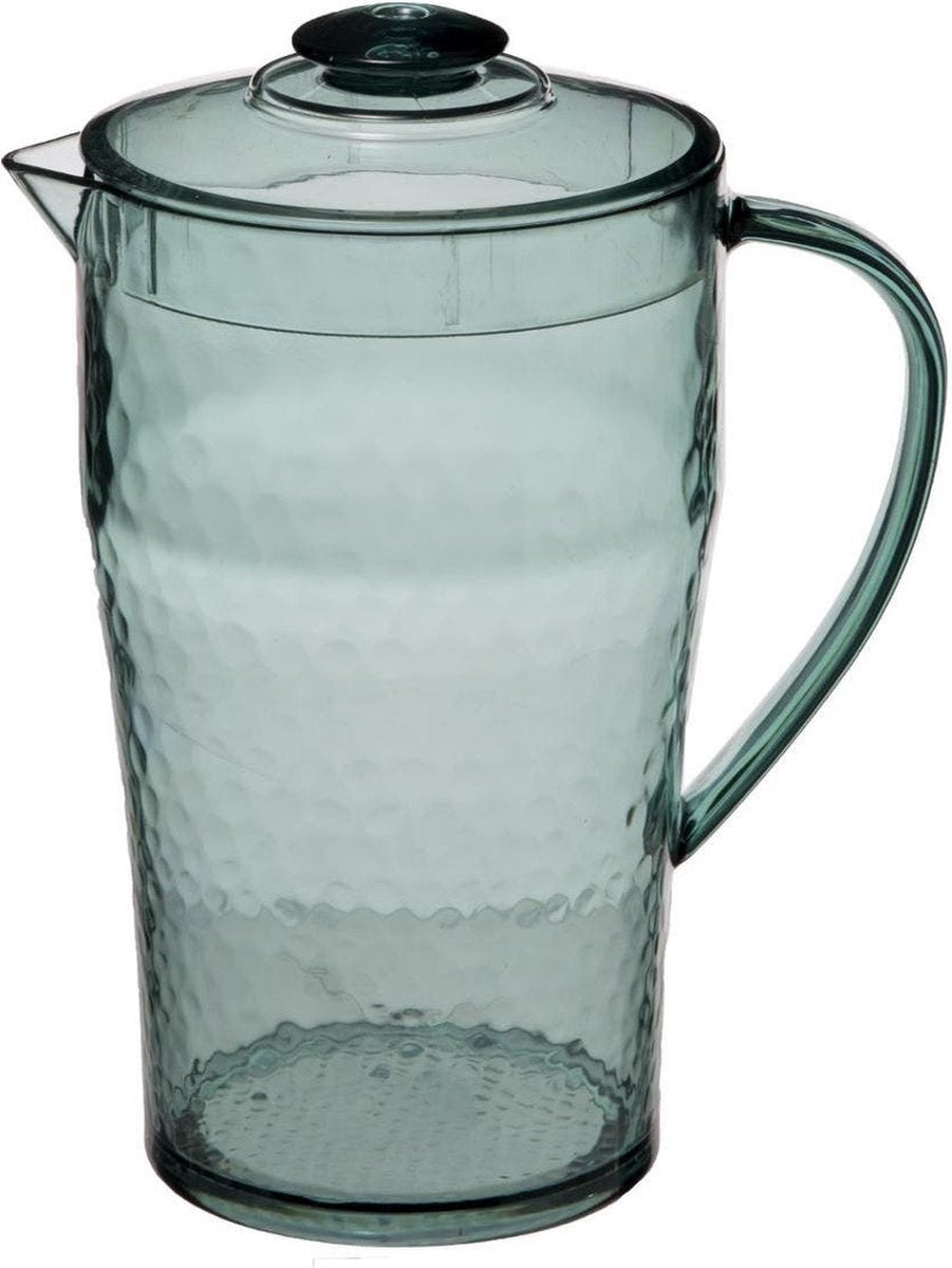 Saftkrug/Karaffe mit Deckel 2 Liter transparent grün - Maße: 20 x 13 x 24,5 cm - Material: Kunststoff