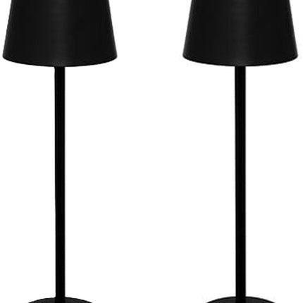 Lampe de table portable Atmosphera Cody - 2x - noir - sans fil/rechargeable - intérieur/extérieur - capteur tactile