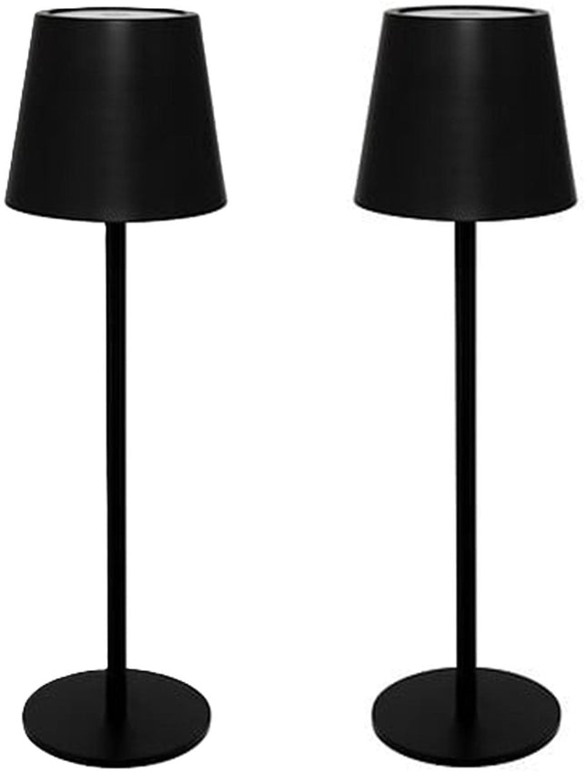 Lampe de table portable Atmosphera Cody - 2x - noir - sans fil/rechargeable - intérieur/extérieur - capteur tactile
