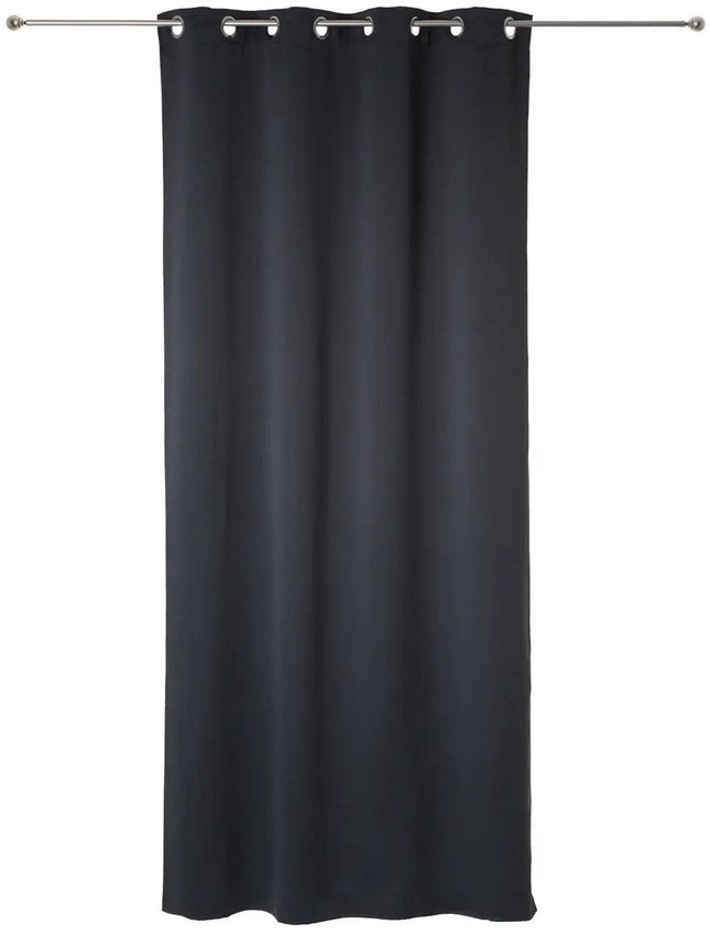 Rideaux occultants Atmosphera - lot de 2 - l. 135 x L. 240 cm - gris foncé - plissé - à œillets - prêts à poser