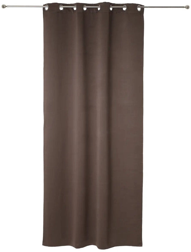 Atmosphera rideaux occultants - lot de 2 - l.135 x L.240 cm - taupe - plissé - à œillets - prêts à poser