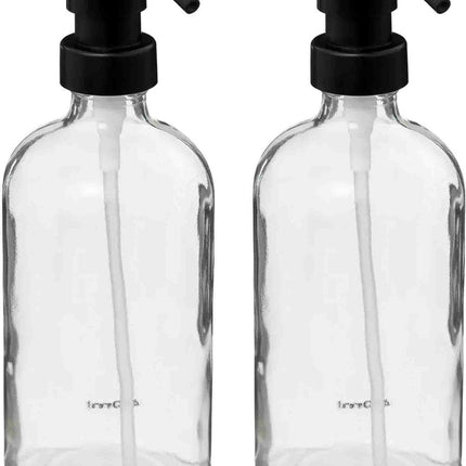 5five Distributeurs/pompes à savon en verre - 2x pièces - 450 ml