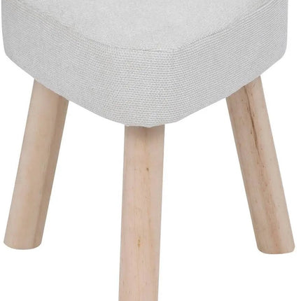 Thena Table d'appoint Tabouret - Pouf Tripode en Ivoire - 32x32x36 cm - Tabouret d'assise - Petite table d'appoint - Tabouret décoratif -