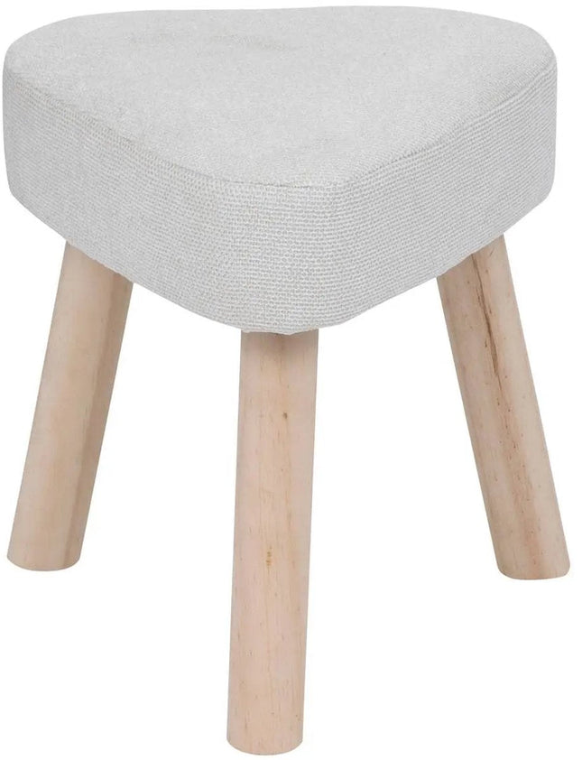 Thena Table d'appoint Tabouret - Pouf Tripode en Ivoire - 32x32x36 cm - Tabouret d'assise - Petite table d'appoint - Tabouret décoratif -