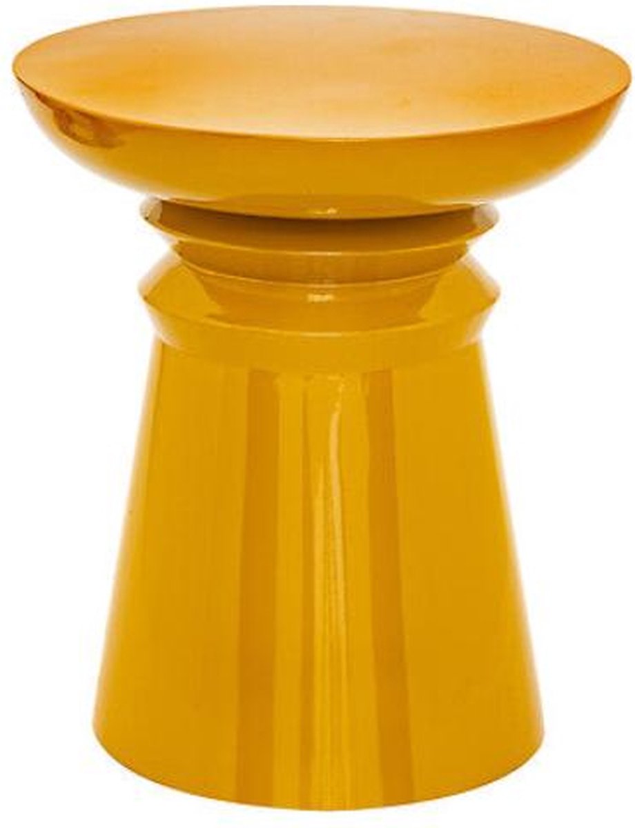 Atmosphera Jaya Beistelltisch aus Eisen Ø38xH43 cm - Senfgelb