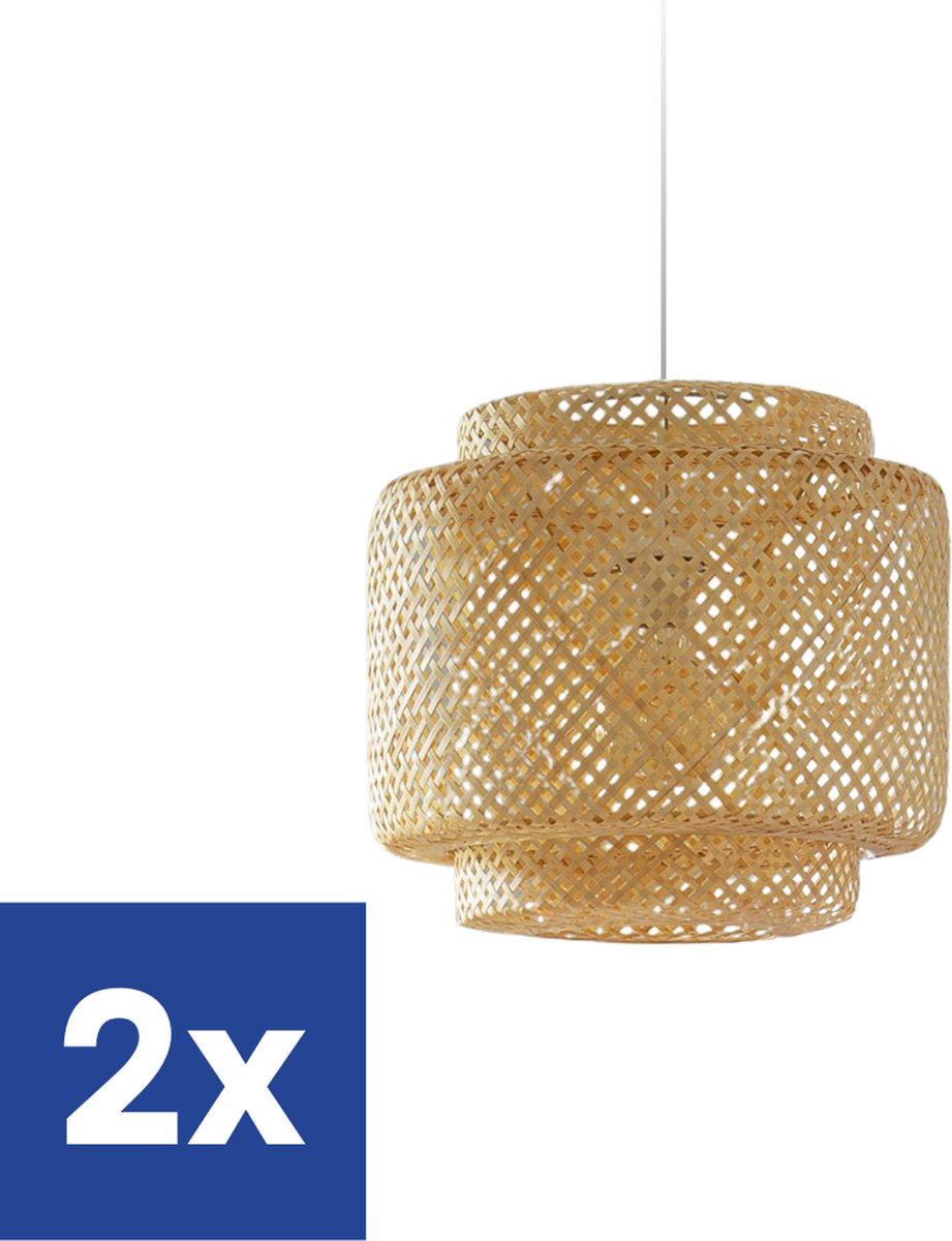 Hängelampe Geflochtenes Bambus - Bohemian Stil - Ø40 cm - 2 Stück