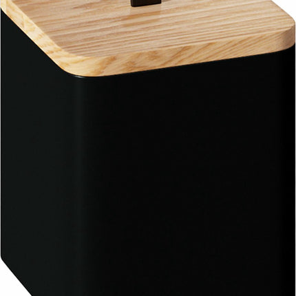 5Five Boîte de rangement pour disques de coton Noir aspect bois Heavy Duty