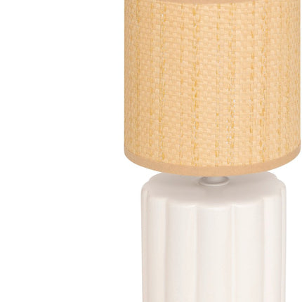 Lampe à poser Atmosphera Tylia - Ø13xH26cm - Beige/Blanc