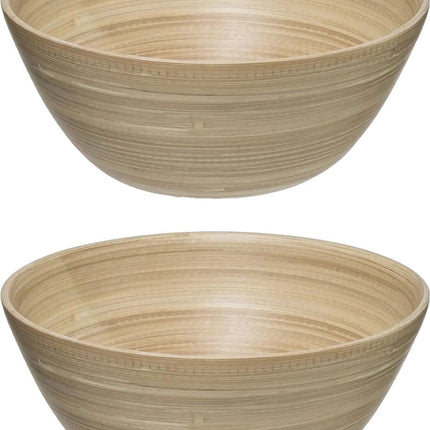 Secret de Gourmet Saladiers/plats de service - bambou beige - D25 cm - 2x