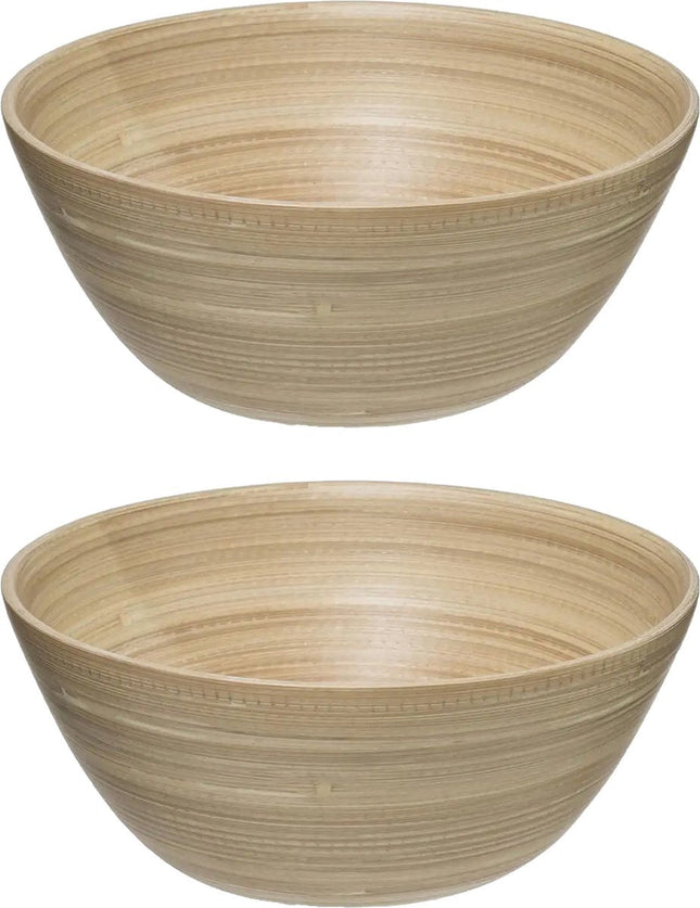 Secret de Gourmet Saladiers/plats de service - bambou beige - D25 cm - 2x