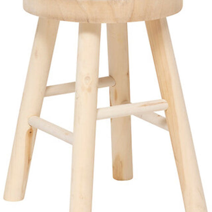 Atmosphera Tabouret d'appoint modèle Woody - marron clair - bois de paulownia - D28 x H41 cm - table d'appoint
