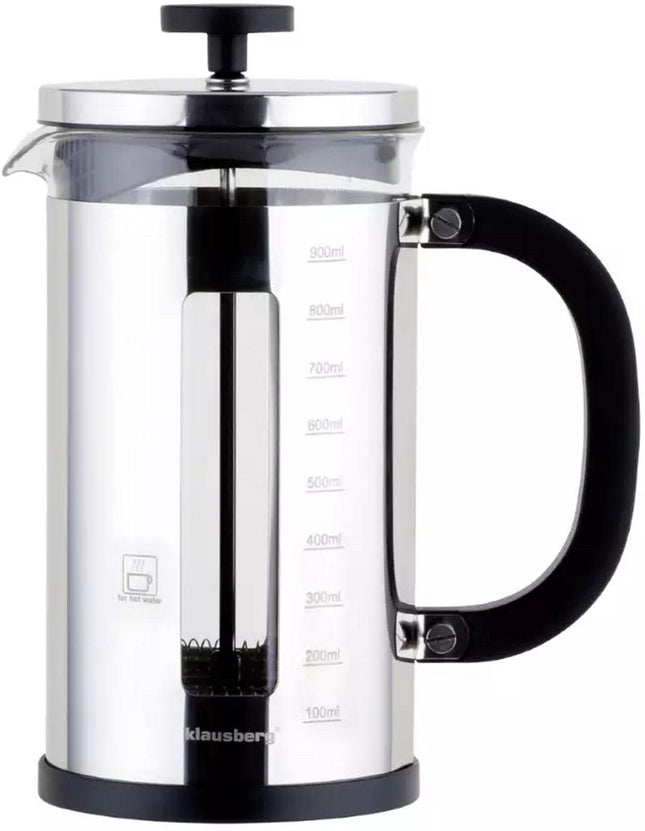 Klausberg KB7703 Cafetière à piston 1L - Parfaite pour le café et le thé