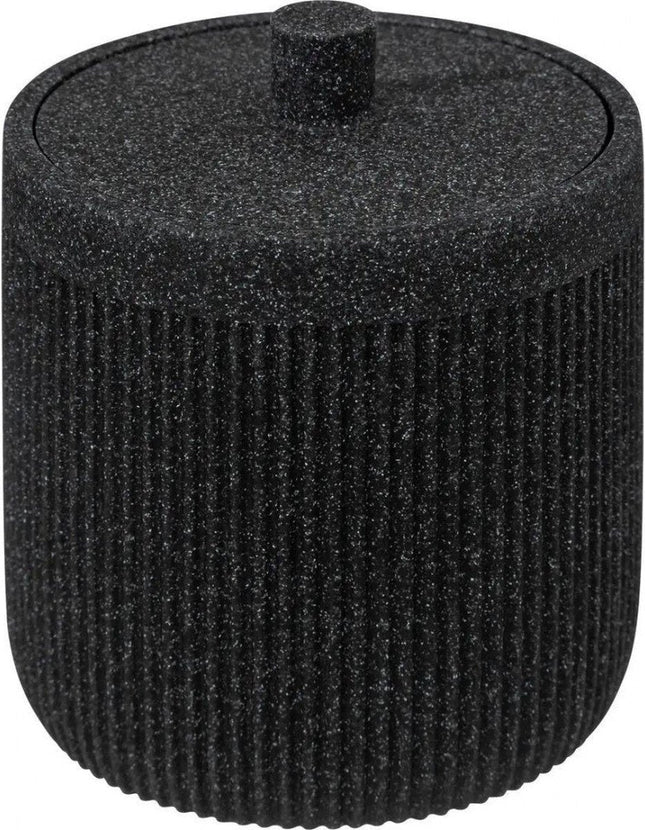 5Five Pot à coton noir - Pot avec couvercle