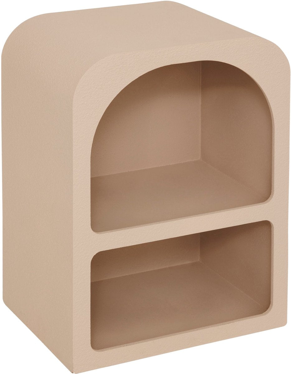 Atmosphera nachtkastje Soleya beige – organische vorm, 2 open vakken