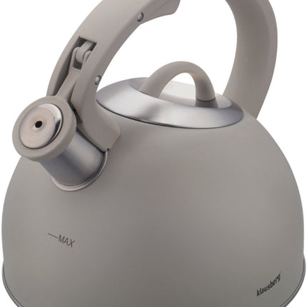Klausberg 7912 - Bouilloire sifflante - 2,5 litres - Acier inoxydable - Gris