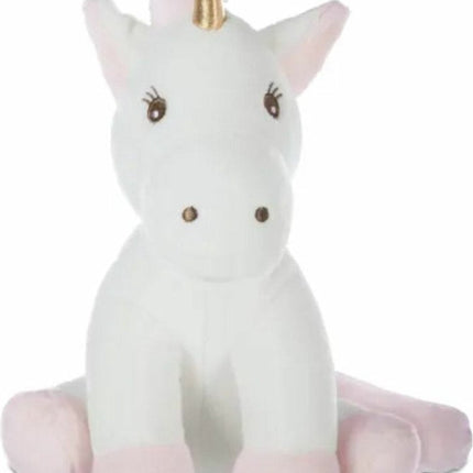 Atmosphera Peluche licorne Rosy - peluche douce - jouets fantaisie - blanc/rose - 22 cm