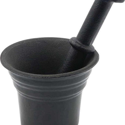 Vijzel gietijzeren met Stamper Ø10,5x9,3cm, Extra Robuust - Zwart