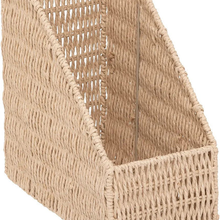 5Five Porte-revues/boîte de rangement pour documents - corde naturelle - métal/corde - L15 x l26 x H27 cm - Fournitures de bureau - Accessoires de bureau