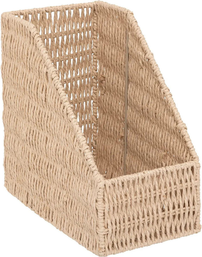 5Five Porte-revues/boîte de rangement pour documents - corde naturelle - métal/corde - L15 x l26 x H27 cm - Fournitures de bureau - Accessoires de bureau