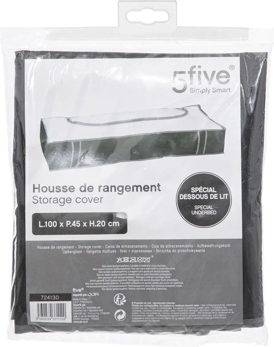 5Five Storage/protective cover for blankets and pillows - black/grey - 100 x 45 x 20 cm