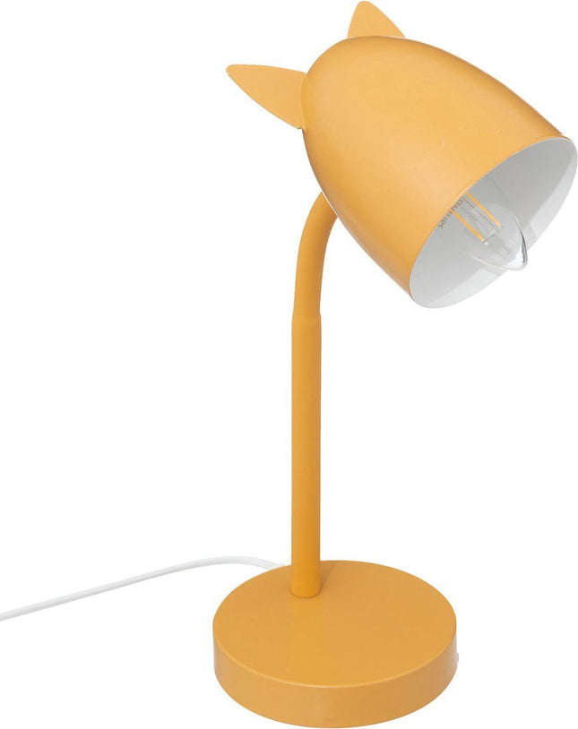 Lampe de bureau enfant Atmosphera - avec oreilles - jaune - métal - 18 x 12,5 x 31 cm - lampe de table