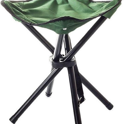Toeristische vissersstoel - Krukje - Viskrukje -Opgevouwen / opvouwbaar- Camping - Vissen -Stoel - Groen- Camping stoel- Camping krukje-Vis Krukje- Visstoel