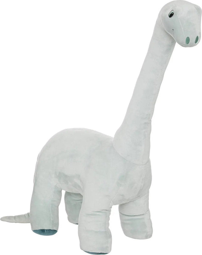 Atmosphera Peluche dinosaure Brontosaure - Tissu peluche doux - Grande taille - Gris - 90 cm