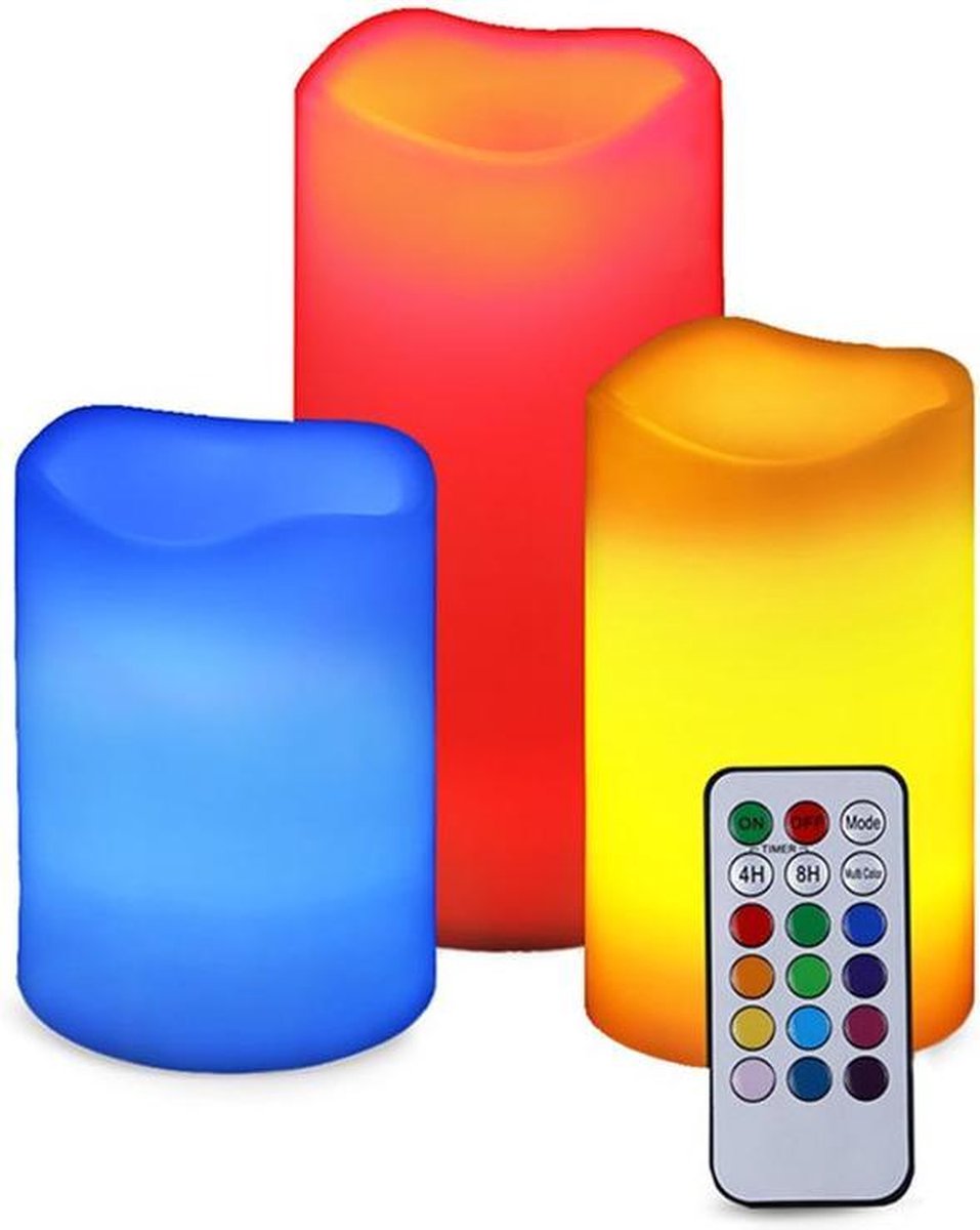 LED candle remote control 3 - Candles - RGB - LED candle decoration - 12 different colors