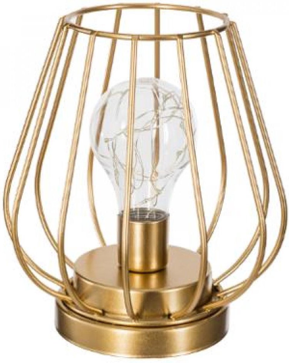 Atmosphera - Tafellamp - Goud - LED - Batterij - Diameter 15.5cm