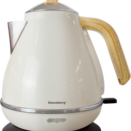 Klausberg 7708 - Bouilloire Rétro - 1,7L - Inox - Blanc cassé