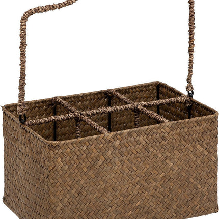 Atmosphera Flessenhouder Mand 6x75cl - The Floral Collection - Bruin